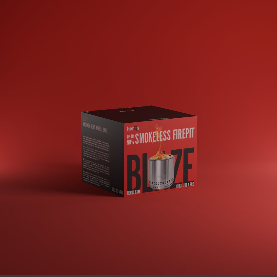Blaze packaging, eigen 3d-mockup (HerQs)